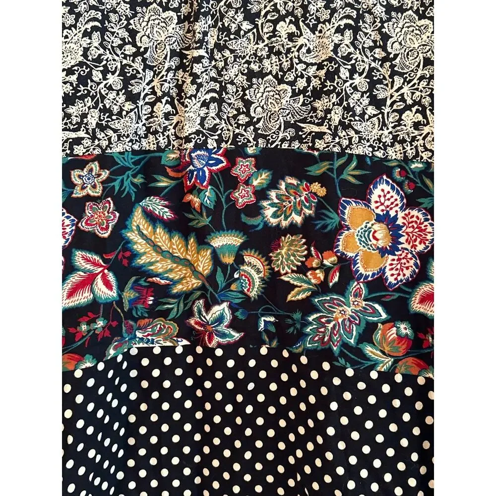 Cabrais Collection Open Front Light Floral Jacket with Polka Dots Size Large - Picture 5 of 5